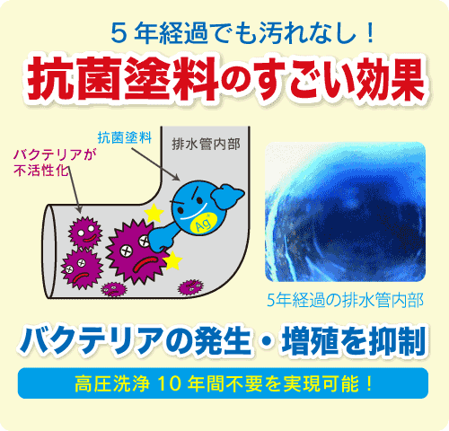 5年経過でも汚れなし!抗菌塗料のすごい効果|バクテリアの発生・増殖を抑制|高圧洗浄10年間不要を実現可能!